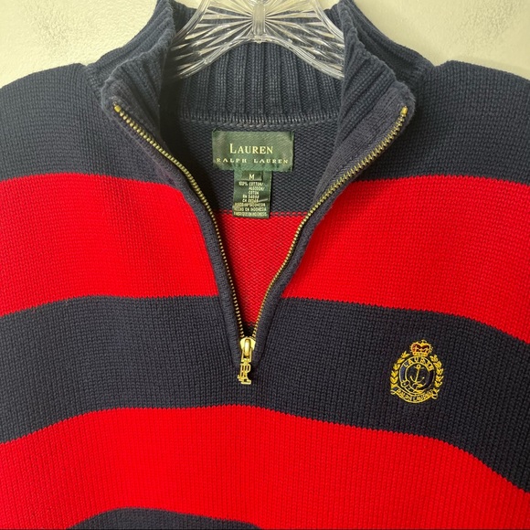 Vintage Lauren Ralph Lauren Logo Quarter Zip Sweater - Picture 12 of 16